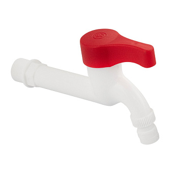 Кран водоразборный 1/2 от стены 12 см, металлокерамика, белый BRIMIX